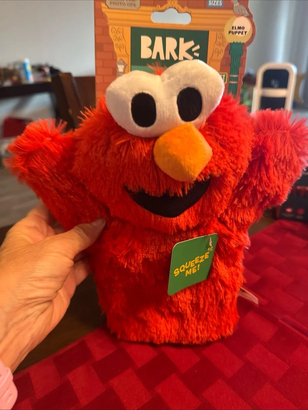 Elmo bark box dog toy